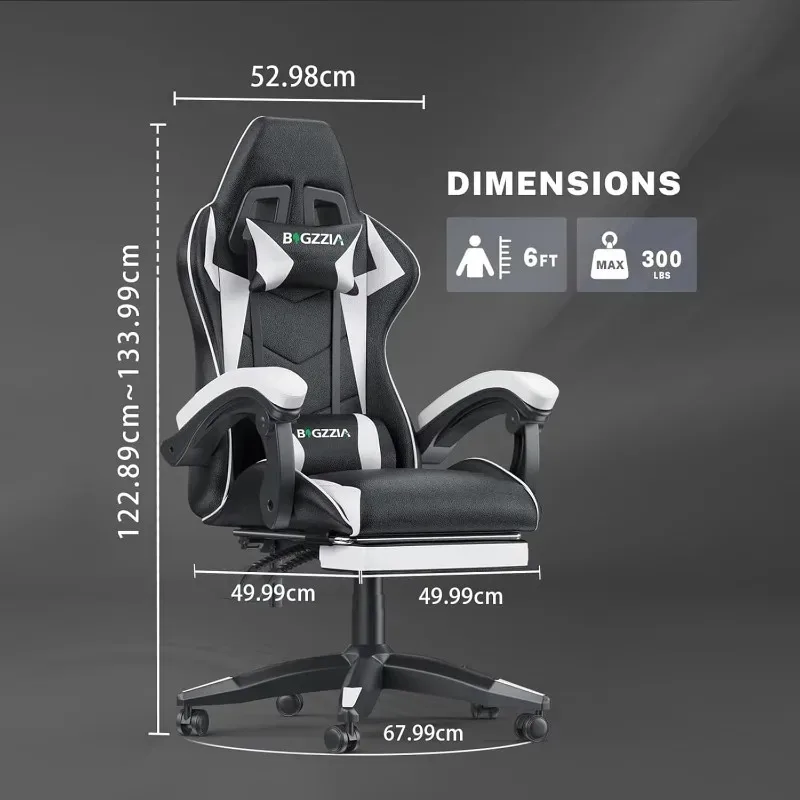 Gaming Chair with Footrest- Comfortable Ergonomic Gaming Desk Chair - Adjustable Computer Chair Comfy Office Reclinable Chair.