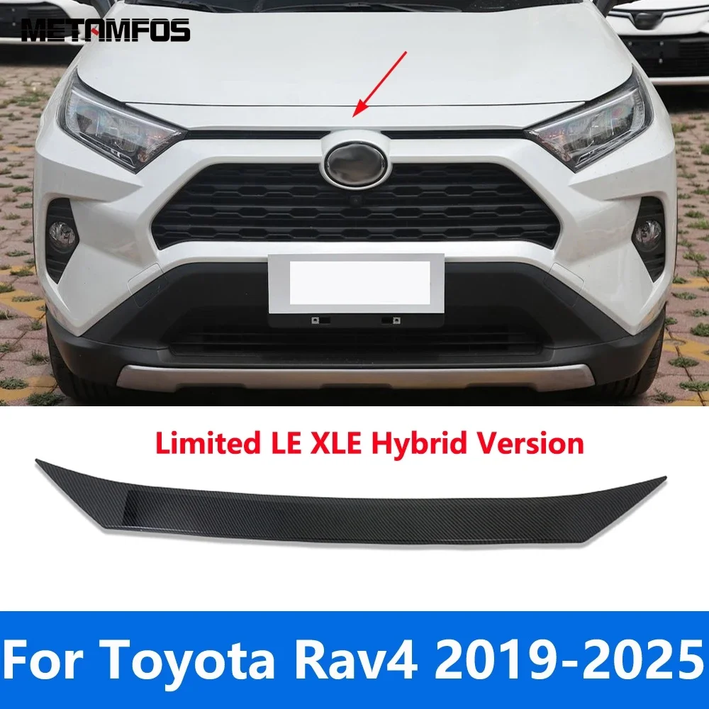 

Для Toyota Rav4 Rav 4 2019-2023 2024 2025 из углеродного волокна, передний капот двигателя, решетка, крышка, накладка, аксессуары, Стайлинг автомобиля