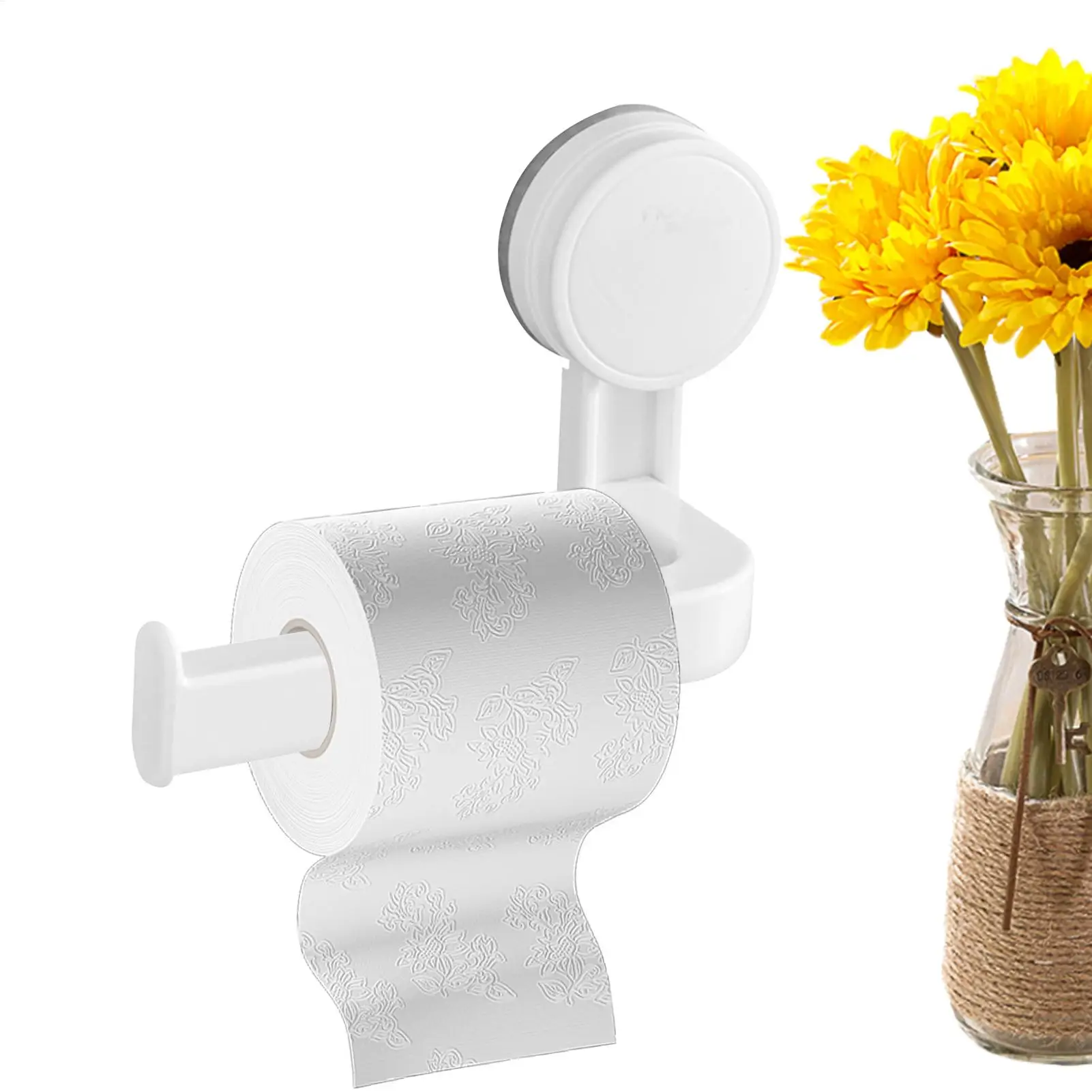 Mehrzweck-Toilettenpapierhalter zum Aufkleben, verdickter Papierhalter, selbstklebender Toilettenpapierhalter mit Saugnapf für Türen
