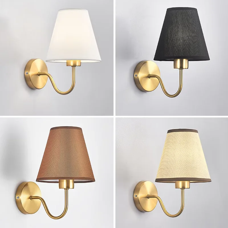 Vintage Wall Sconce linen Fabric Shade Suitable for bedrooms corridors entrance doors foyer bathroom rooms study rooms