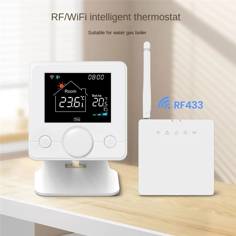 ABEZ Wifi Wireless Thermostat RF433 Water Heating Gas Boiler Thermostat With Bracket Support Mobile Phone Remote Control