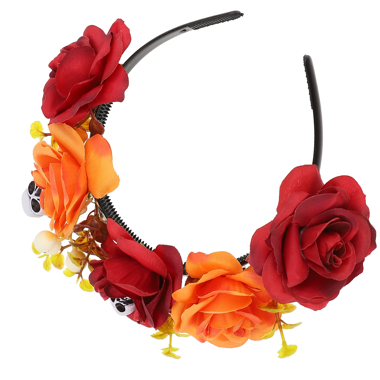 

Skull Rose Headband Hair Decor Headdress Halloween Party Accessory Lightweight Comfortable Women Girls Hairstyle Tool