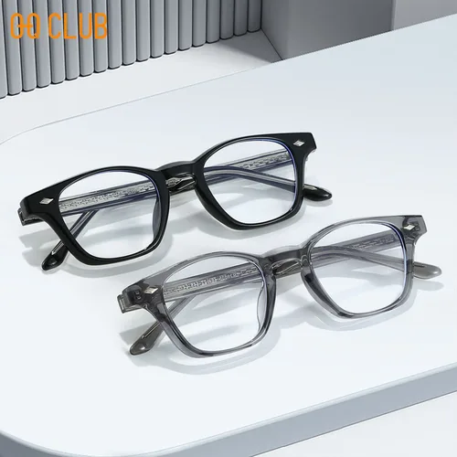Imagen 2 del producto O-Q CLUB Gafas de lectura para hombre, monturas de gafas para hombre, lentes ópticos para mujer con receta, gafas-1 Lunettes para miopía