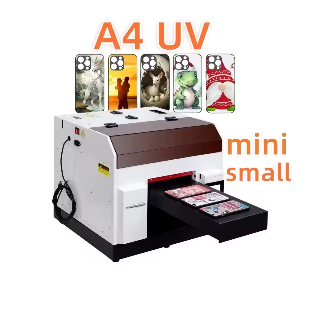 A4 Multifunctional Led Uv Flatbed Printer For Varnish Phone Case Glass Cylinder Bottle Multi-layer Small Uv