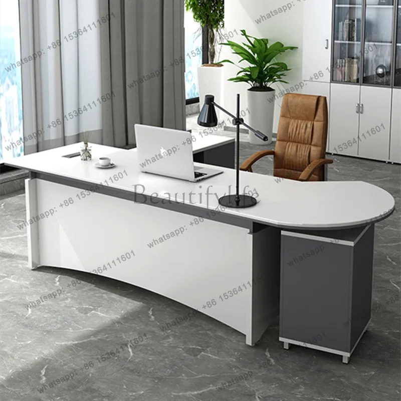 Unique Lounge Office Desk Clear Decoration Beauty Wooden Large Size Office Desk Irregular Mesas Escritorio