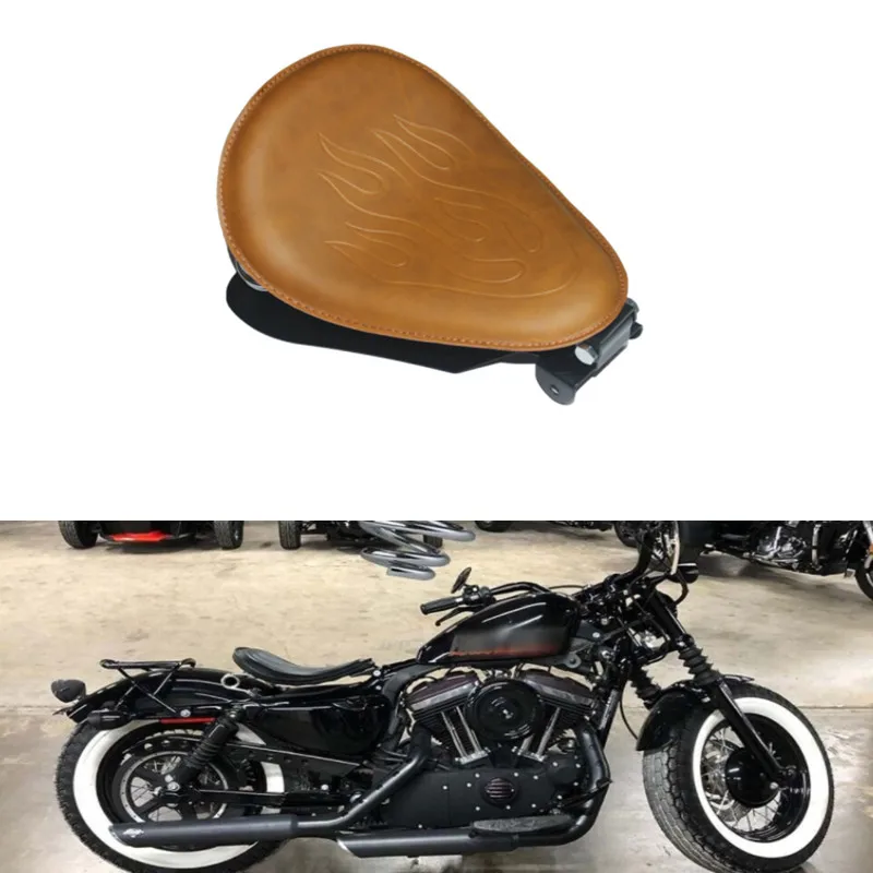 

Motorcycle Solo Seat with Baseplate and Springs Bracket Sitting Cushion Mounting Kit for Harley Sportster Bobber Chopper