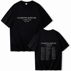 Cigarettes After Sex X's World Tour 2024 Unisex Summer O-neck Oversized T-shirt Music Fans Gift T-shirt Casual Regular Printing