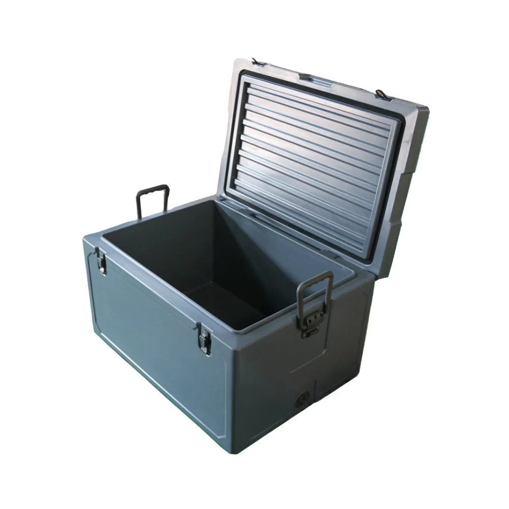 Portable 68L PE Insulated Cool Box for Camping Fishing & Travel Leak-Proof Thermal Cooler for Food Wine & Cans with Custom Logo