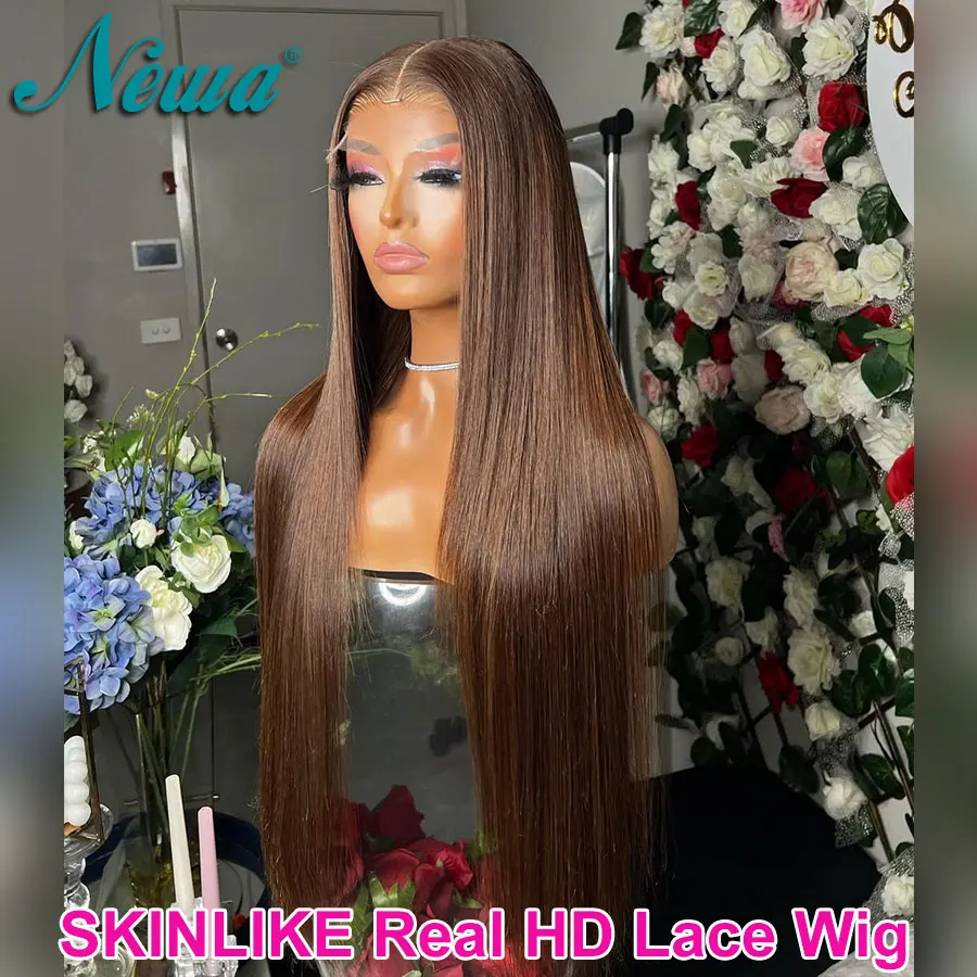 

Newa Hair Pretty Brown HD Lace Wig Бесклеевые человеческие волосы Парики 5x5 6x6 HD Парик с кружевной застежкой Предварительно выщипанный 13x6 13x4HD Парик фронтальной части шнурка