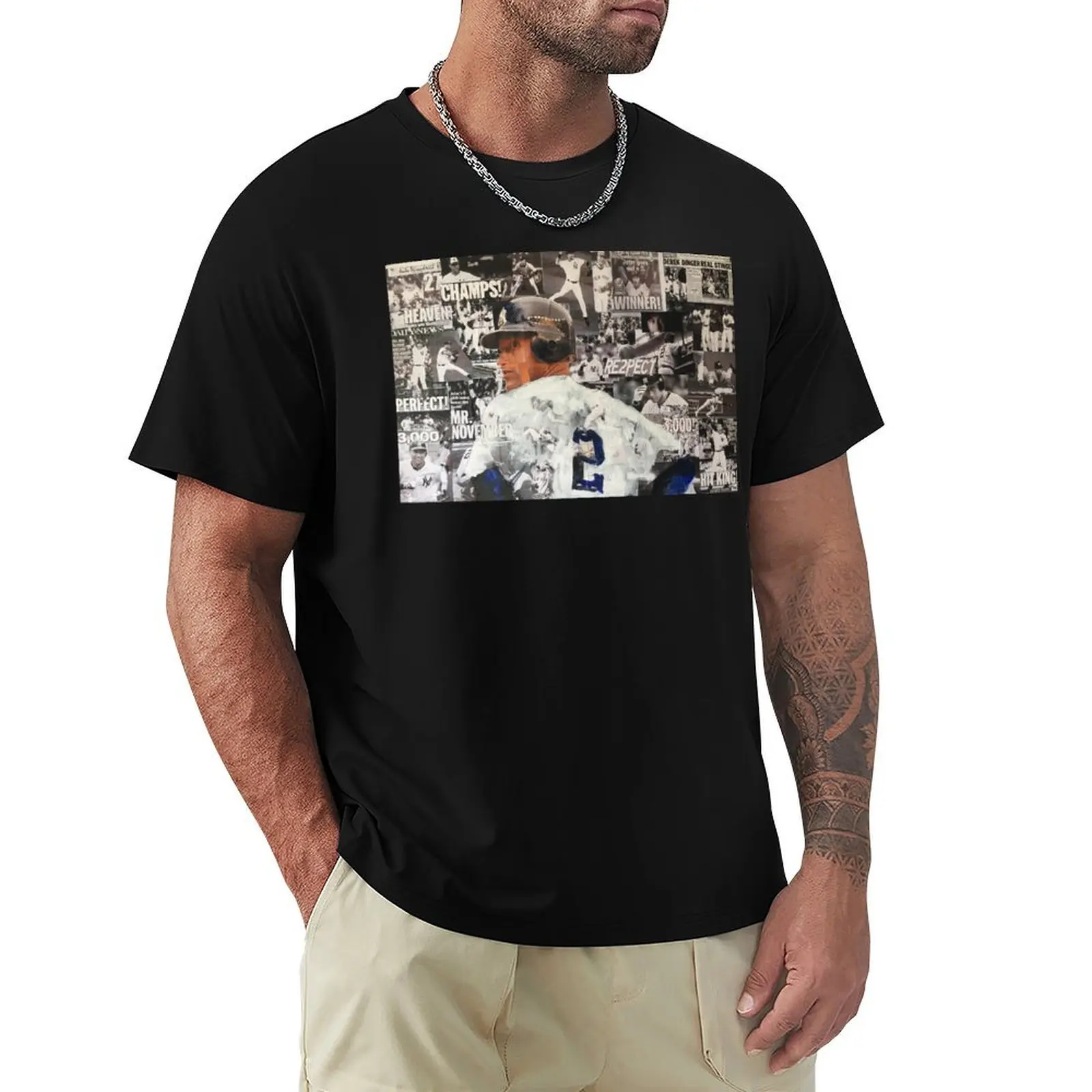 

Derek Jeter #2 T-Shirt Casual Trendy Short Sleeve T-Shirt