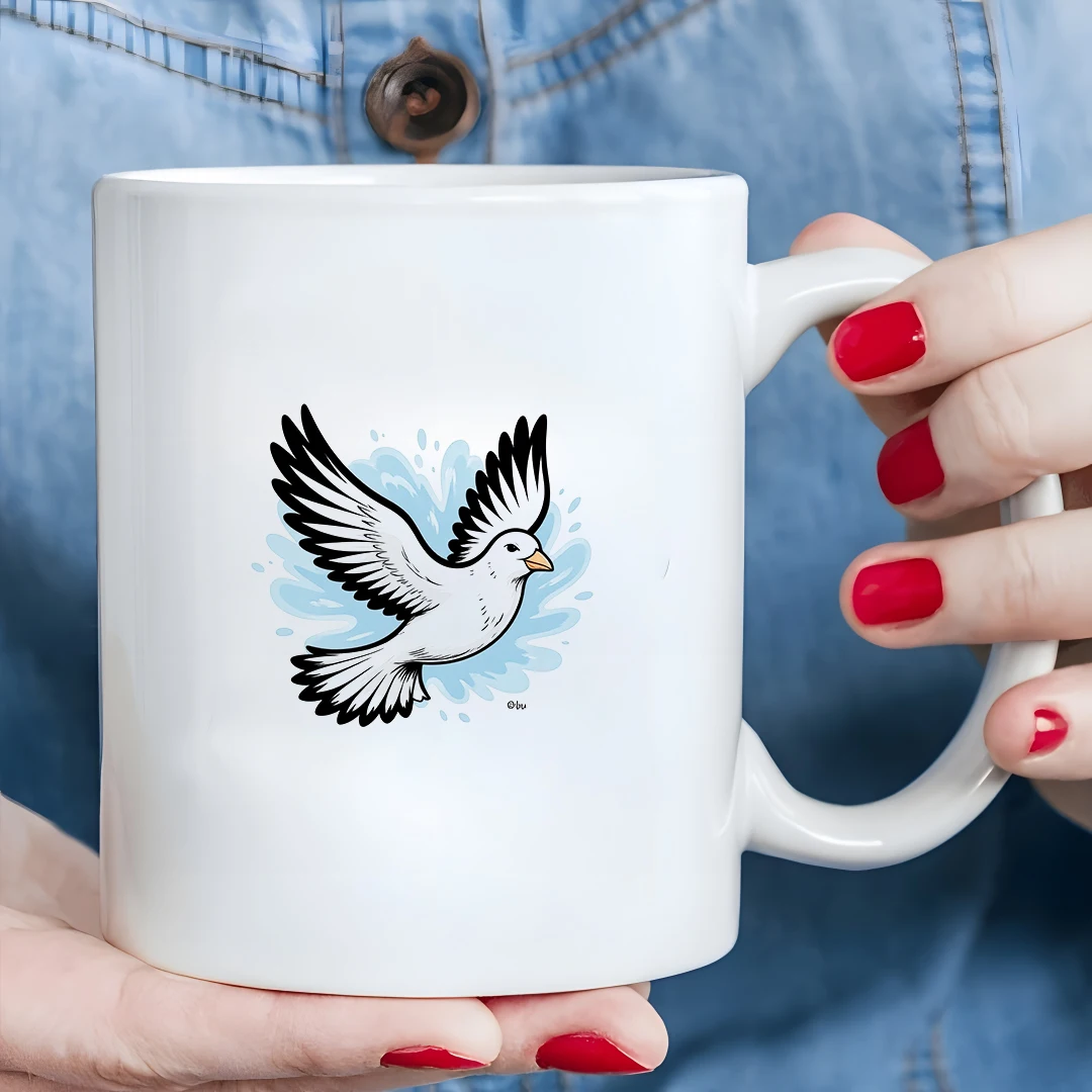 

Cartoon Seagull Soaring 11OZ Cup Kids Creative Drink Cup Christmas Home Office Cup Set