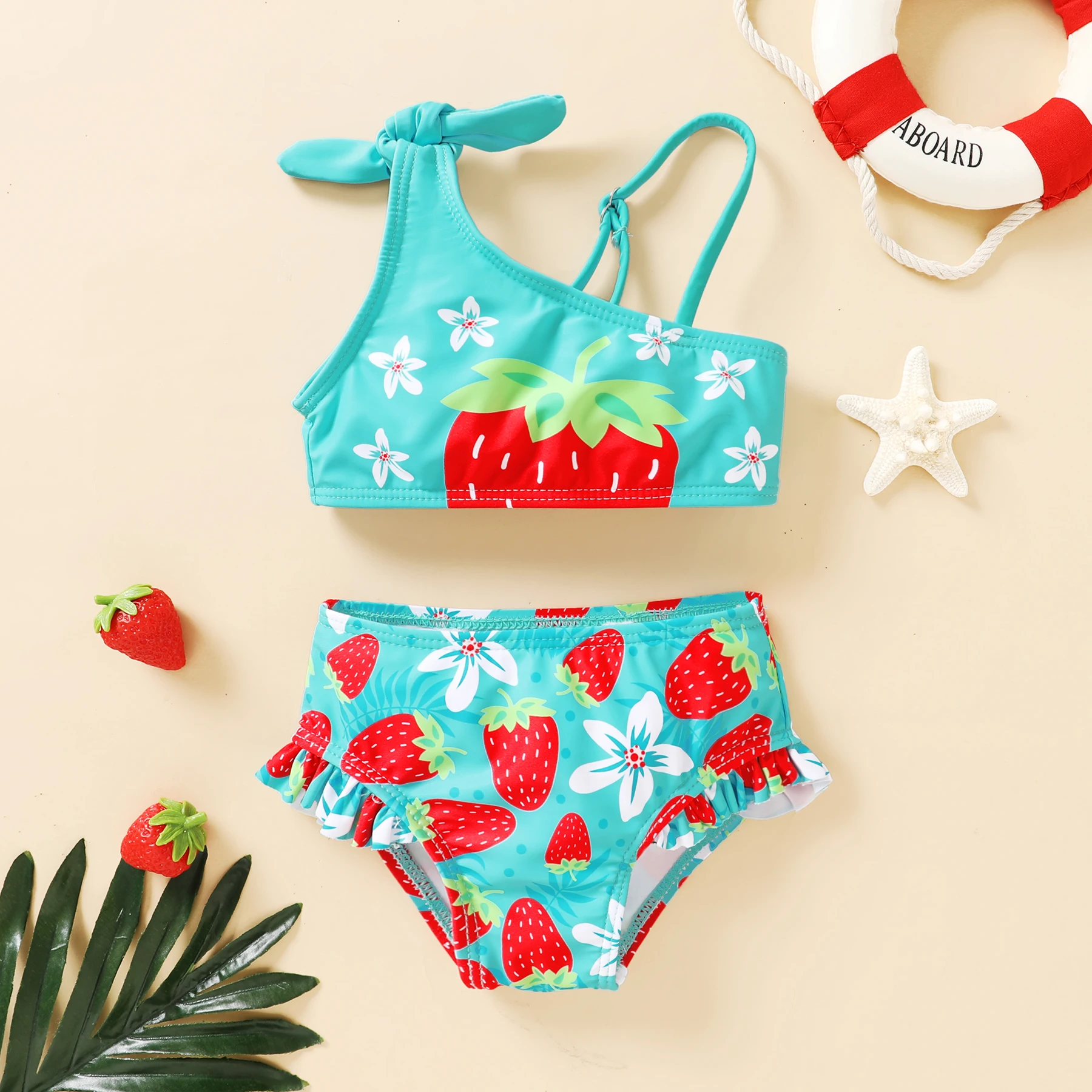 Toddler Baby Girl Swimsuit Two Piece Bathing Suit Floral Ruffled Bikini Set Swimwear Beach Outfit