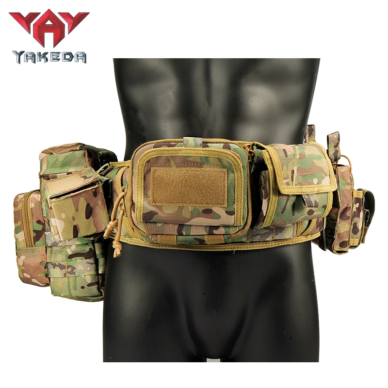 Yakeda Hunting Gadget Pouch Waist Bag Adjustable MOLLE Padded Patrol Duty Belt Combat Tactical Utility with Holster