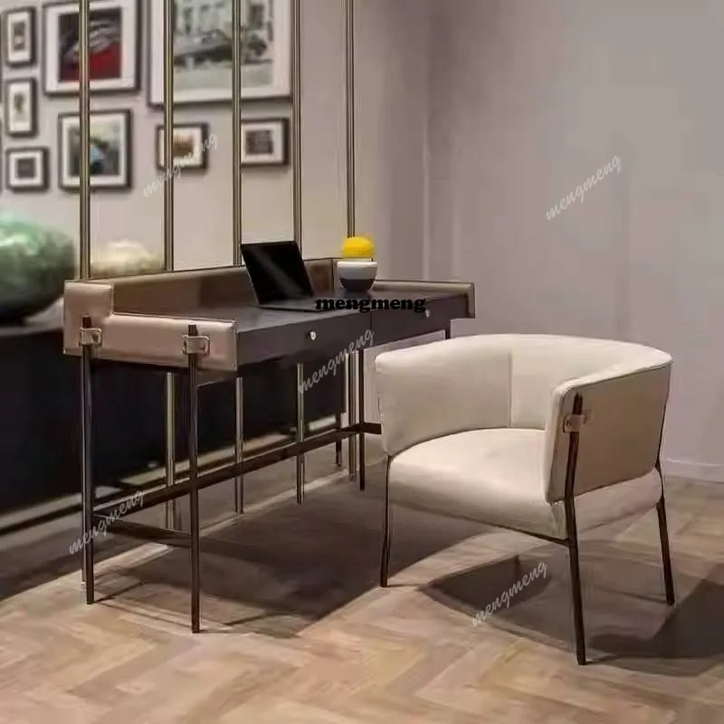 Italian minimalist designer office computer desk light luxury home writing desk simple bedroom