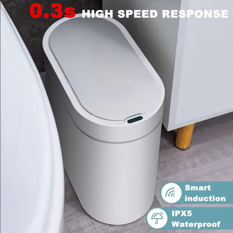 Smart Sensor Trash Can For Kitchen Bathroom Toilet  Automatic Induction Waterproof Wastebasket Garbage Bin with Lid 7/8L Dustbin