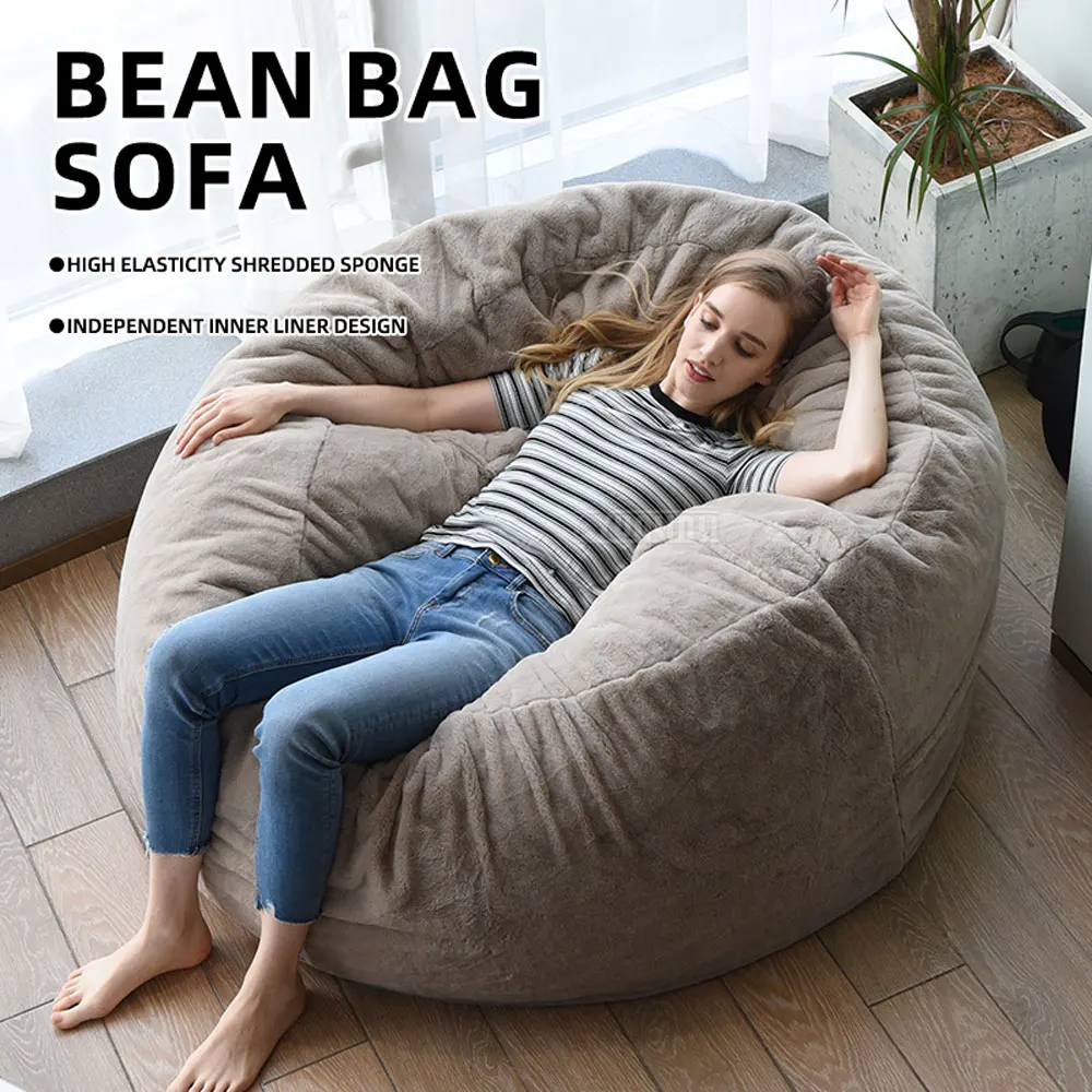 Compressed Lazy Sofa Bean Bag: Reclining Sleeping Removable Washable Bedroom Balcony Furniture