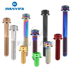 Wanyifa Śruba tytanowa M6 M8x 10 15 20 25 30 35 40 45 50 55 60 mm Śruby z łbem sześciokątnym z kołnierzem wewnętrznym do zacisków hamulcowych motocyklowych