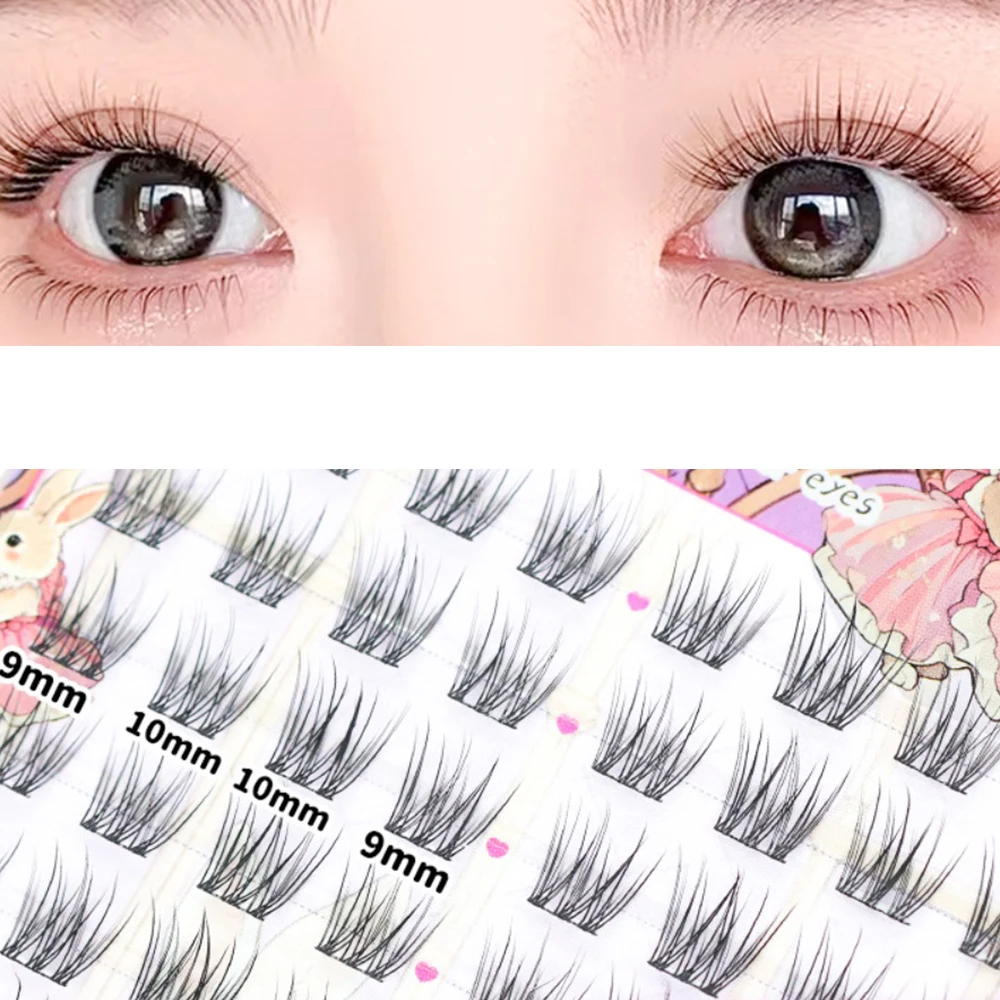 Zestaw do samodzielnego przedłużania rzęs Manga Lashes Naturalne kępki rzęs Miękkie sztuczne rzęsy Narzędzia do codziennego makijażu
