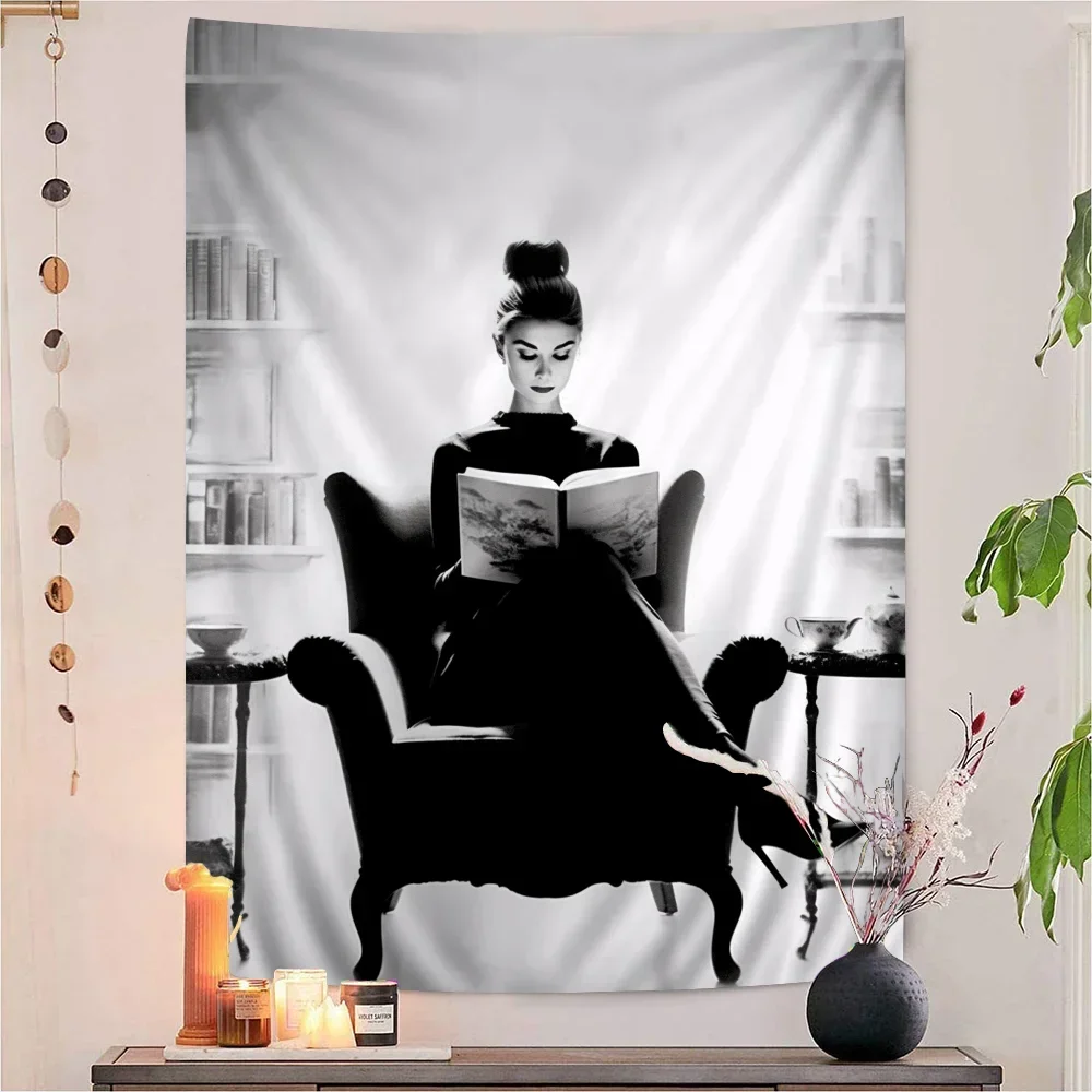 Hepburn Color Tapestry Wall Hanging Figure Wall Tapestry Room Art Decorative Aesthetics 70X100CM 100X150CM