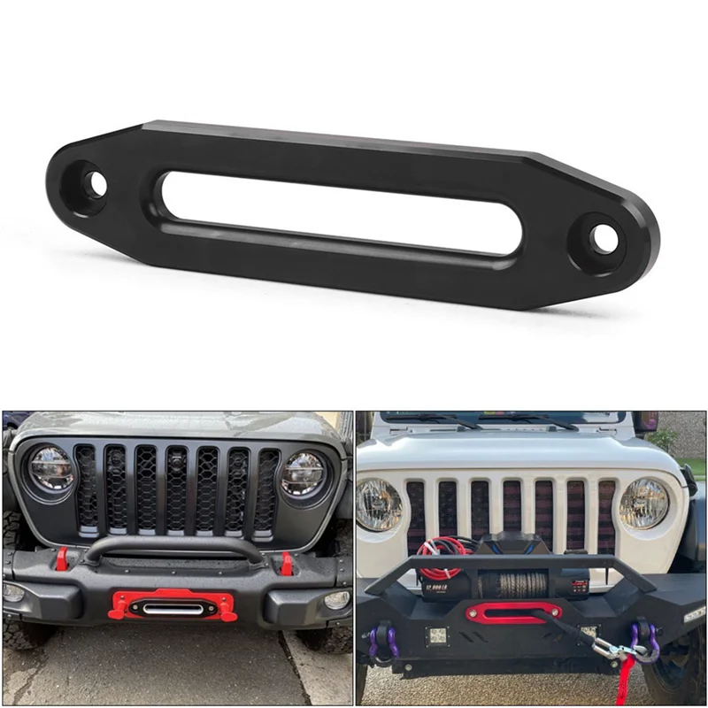 10 Inch 12000 DBS Winch Rope Guide Hawse Aluminum Fairlead for Off Road 4WD Rope Silver Rope Guide Wire Guide Black