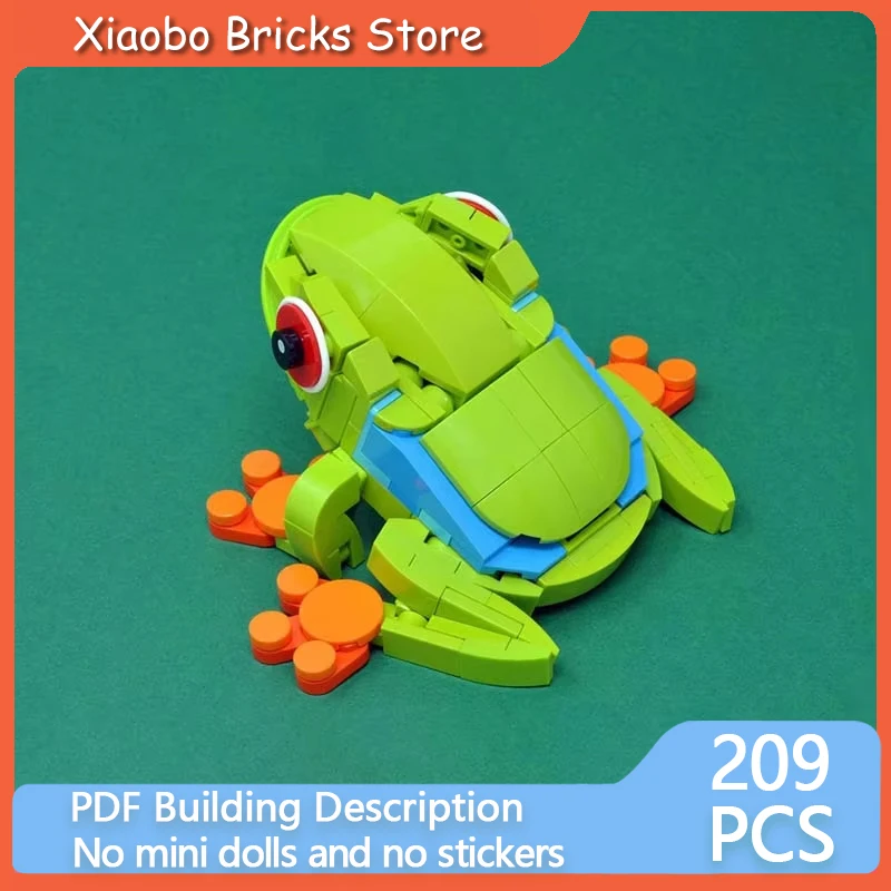 Creative Animals Ornament Model DIY MOC Building Bricks Green Tree Frog Modular Technology Holiday Assemble Toys Suit