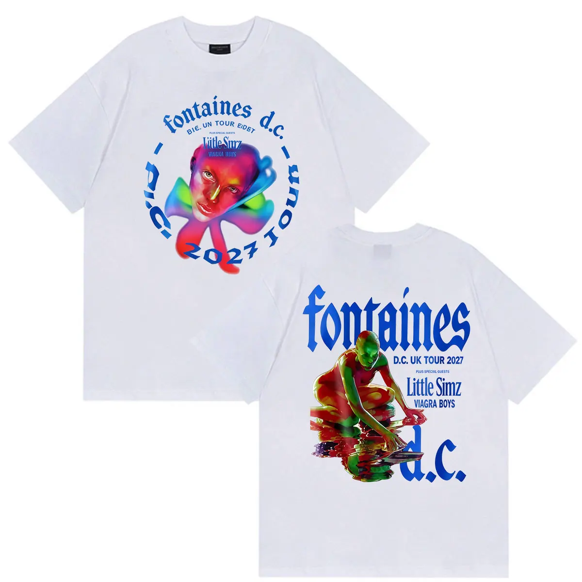 Rock Band Fontaines D.C UK Tour 2027 Graphic T Shirt Men Women Vintage High Quality Fashion Oversized Cotton T-shirts streetwear