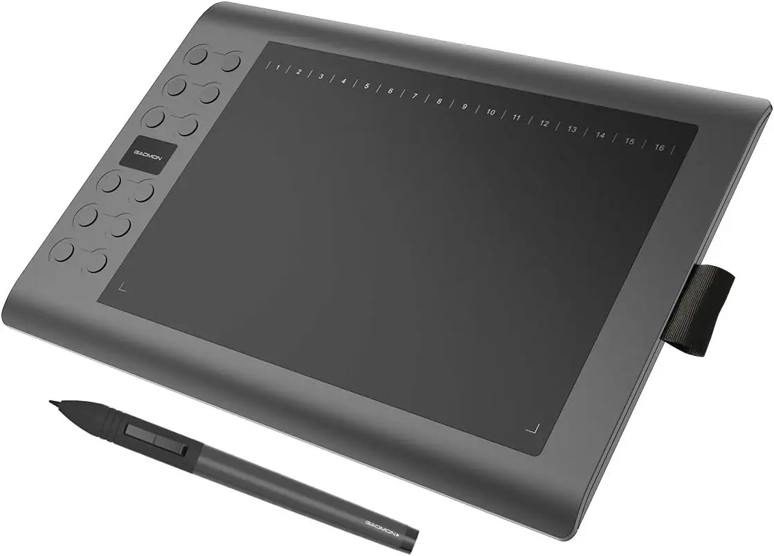 GAOMON Graphics Tablet M106K Professional Animation Drawing Pad Digital Tablet with 12 Express Keys + 16 Function Key