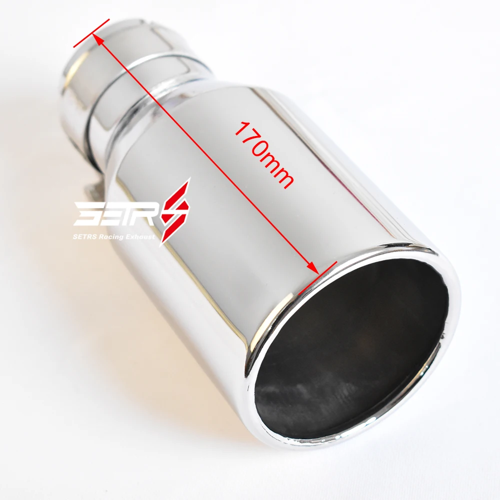 1PC All Kinds Of Sizes Universal Car Accessories 304 Stainless Steel Curly Flange Muffler Tip End Pipe For Toyota