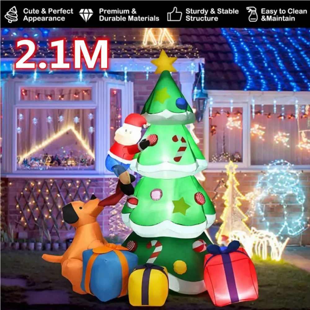 Christmas Tree Series Inflatable Built-in LED Lights Inflatable Model Ornament Xmas Party New Year Garden Indoor Outdoor Deco