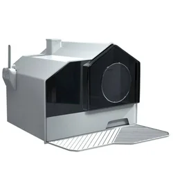 Caja de arena extra grande cerrada para gatos con control de olores