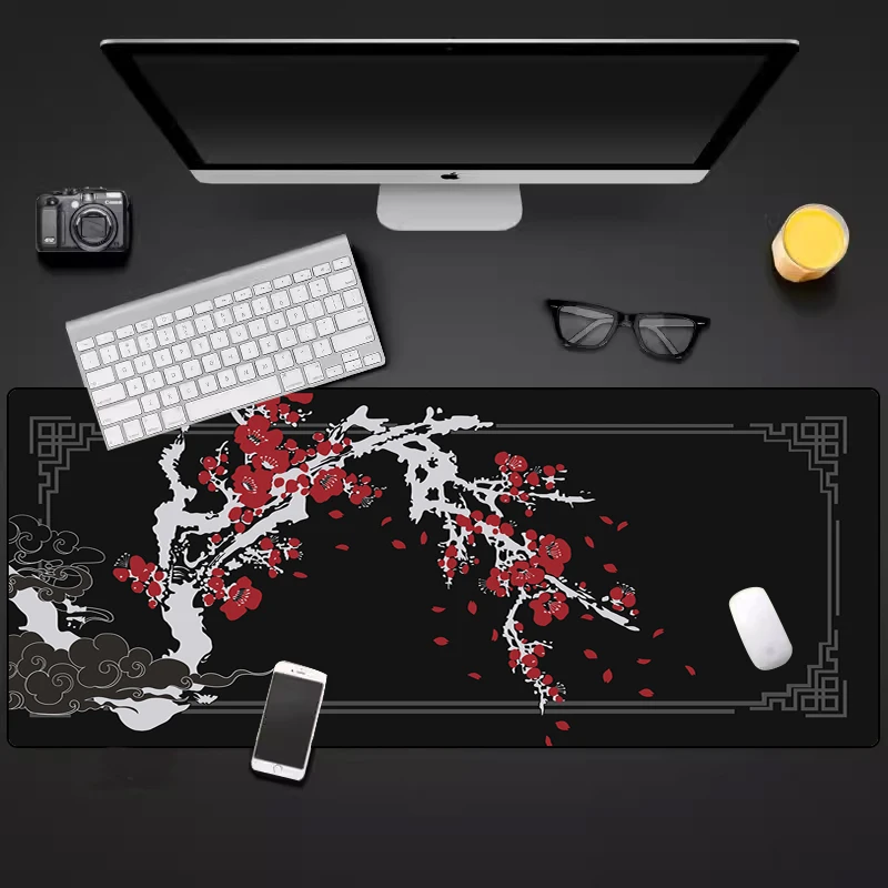 Tapis de souris à motif Sakura en polymères de bureau, nouveau grand tapis de souris, adapté aux jeux informatiques, bord de verrouillage, table de clavier, PC de jeu