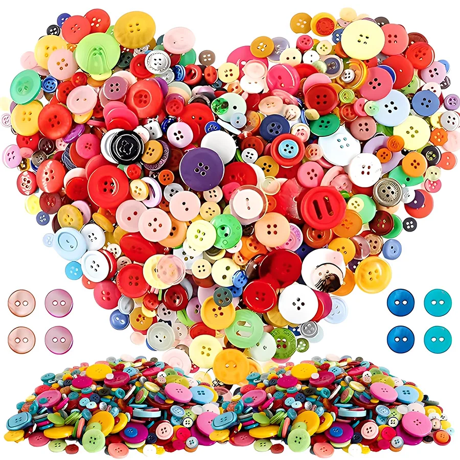 

90/180 шт. круглые пластиковые пуговицы 0,7-2,5 см разных размеров и цветов для поделок своими руками, шитья, вязания, украшения одежды