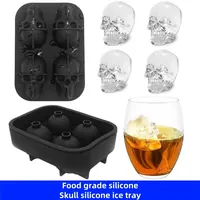 3D Skull Ice Block Mold Skull Shape Whiskey Ice Block Silicone Skull Ice Grid Ice Model Bar Creative Skull Silicone Ice Grid