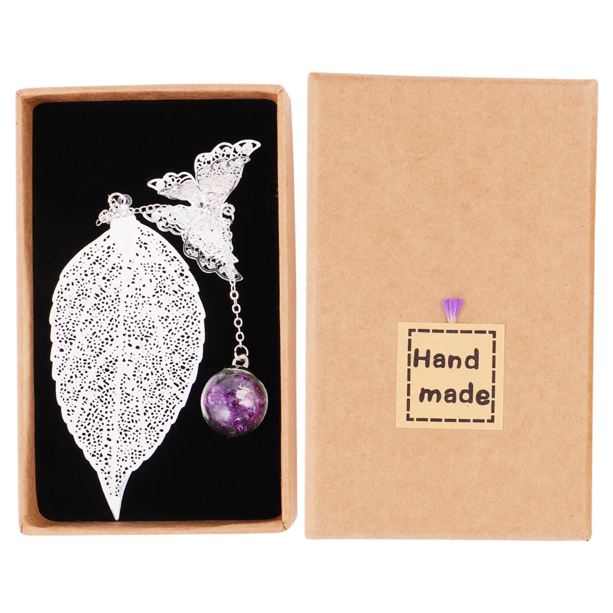 

Dried Flower Bookmark Page Marker Boxed Leaf Shaped Students Stationery Office Supplies Lightweight Practical Use Long Time