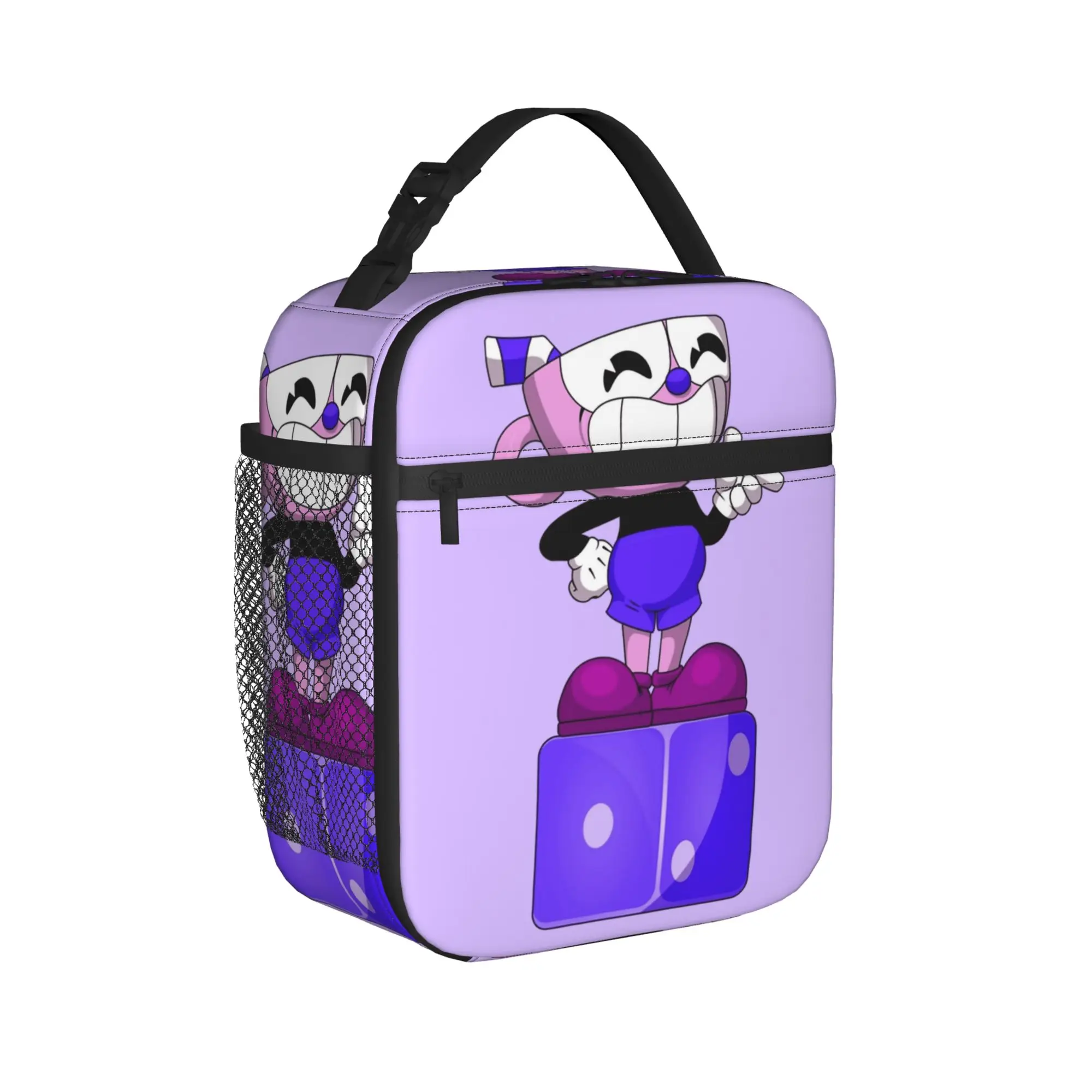 Cartoon Cupheads and Mugmans Game Thermal Insulated Lunch Bags for School  Portable Bento Box Thermal Cooler Food Box