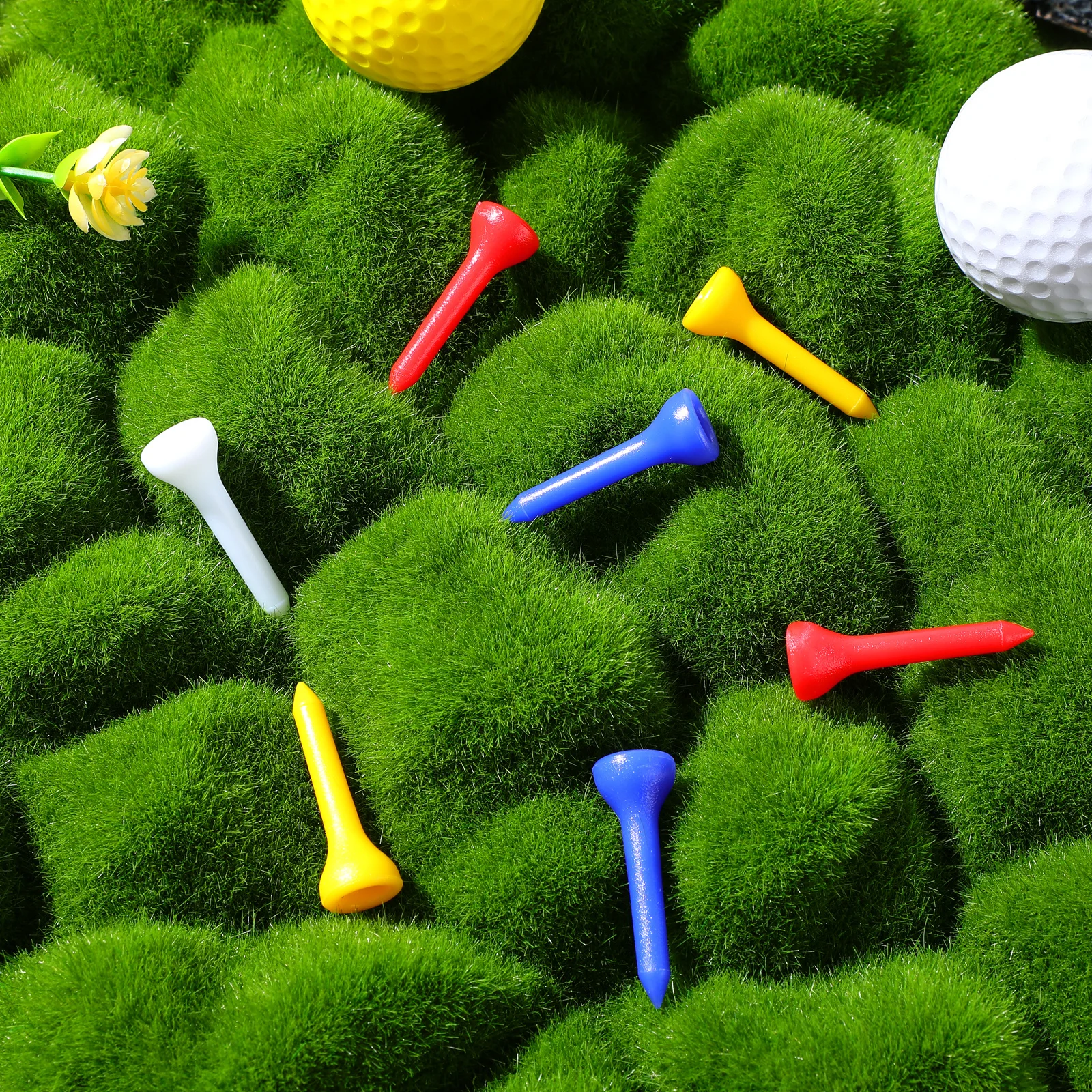 

100 Pcs Golf Short Tees Bulk Colorful Colored Small Assorted Sizes White Professional Accessories