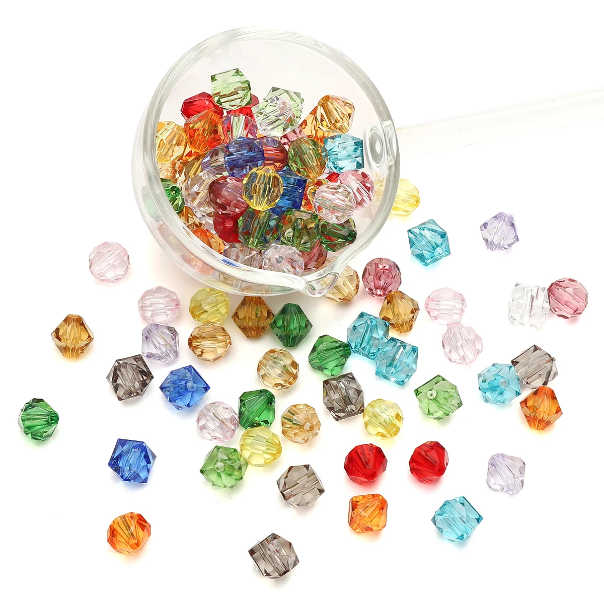 About 46Pcs Acrylic Cut Beads Diamond Beads Unique Scattered Beads Handmade DIY Jewelry Bracelets Earrings Accessories Materials