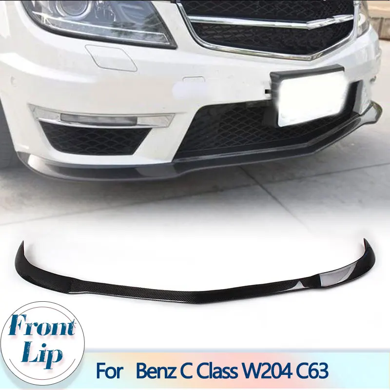 Carbon Fiber Car Front Bumper Lip Spoiler for Mercedes Benz C Class W204 C204 C63 AMG Only 2012-2014 Front Lip Splitters