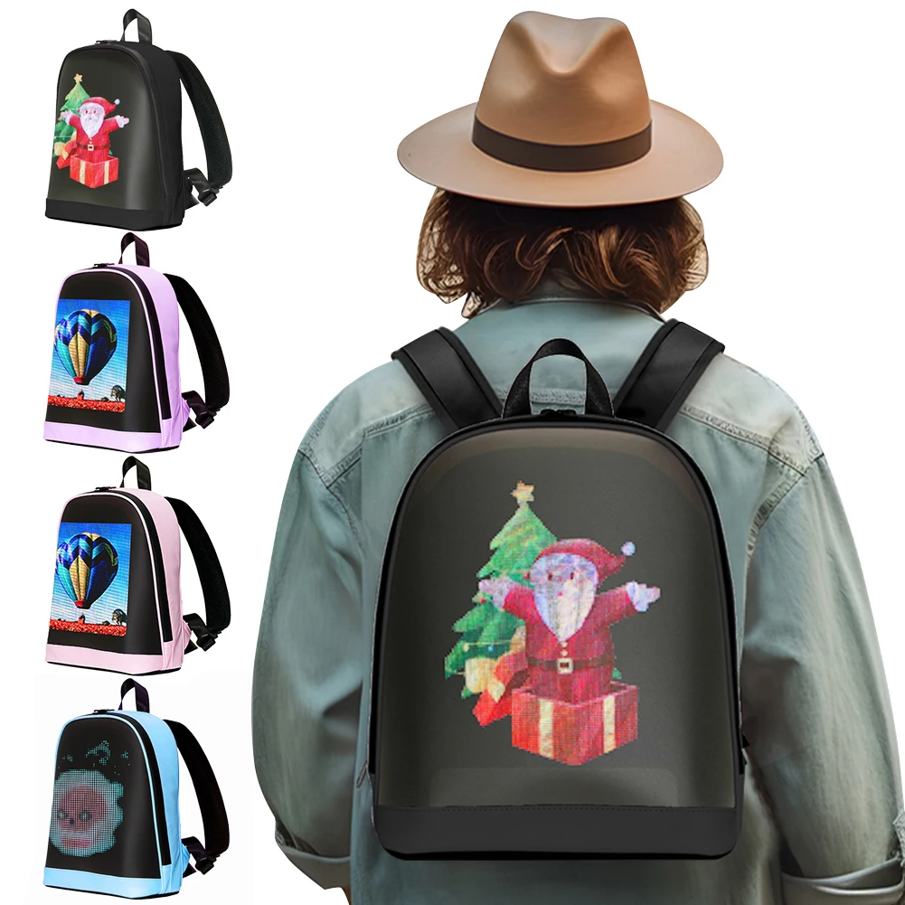 LED Advertising Backpack APP Control Motorcycle Backpack Waterproof Advertising Business Bag for Outdoor Travel