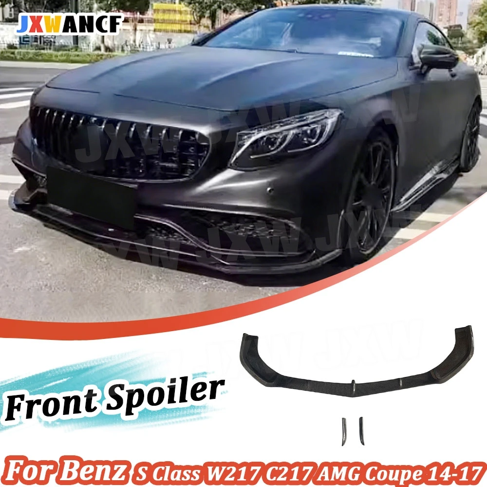 

JXWANCF Front Lip Spoiler for Benz S Class W217 C217 S63 S65 for AMG Coupe 2014-2017 Carbon Fiber Head Bumper Guard FRP Car