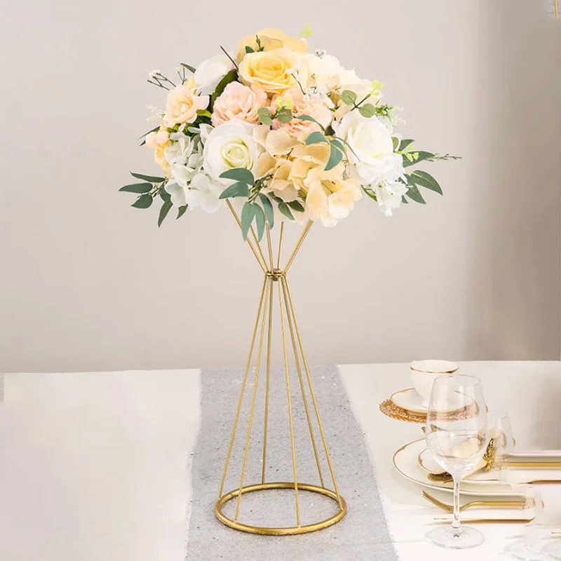 1PC Metal Stage Flower Rack Table Ornament Wedding Flower Stands Decor Flower Vases Flower Arrangement Creative DIY Road Lead