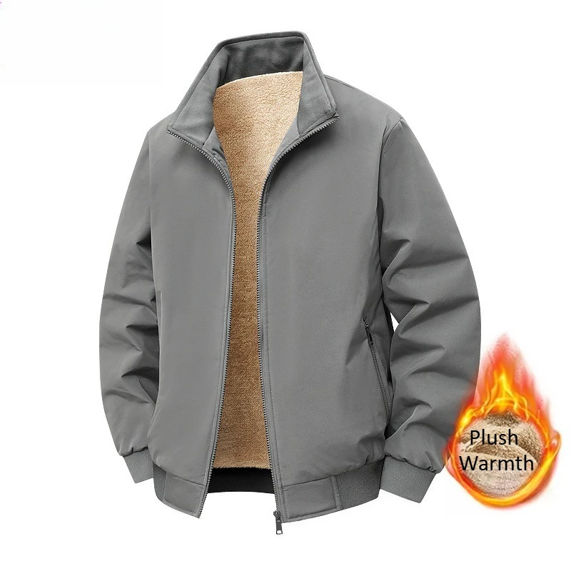 

M-8XL Plus Velvet Men's Jacket Large Size Winter Thick Stand-up Collar Man's Coat Casual Business Cardigan Jacket for Man