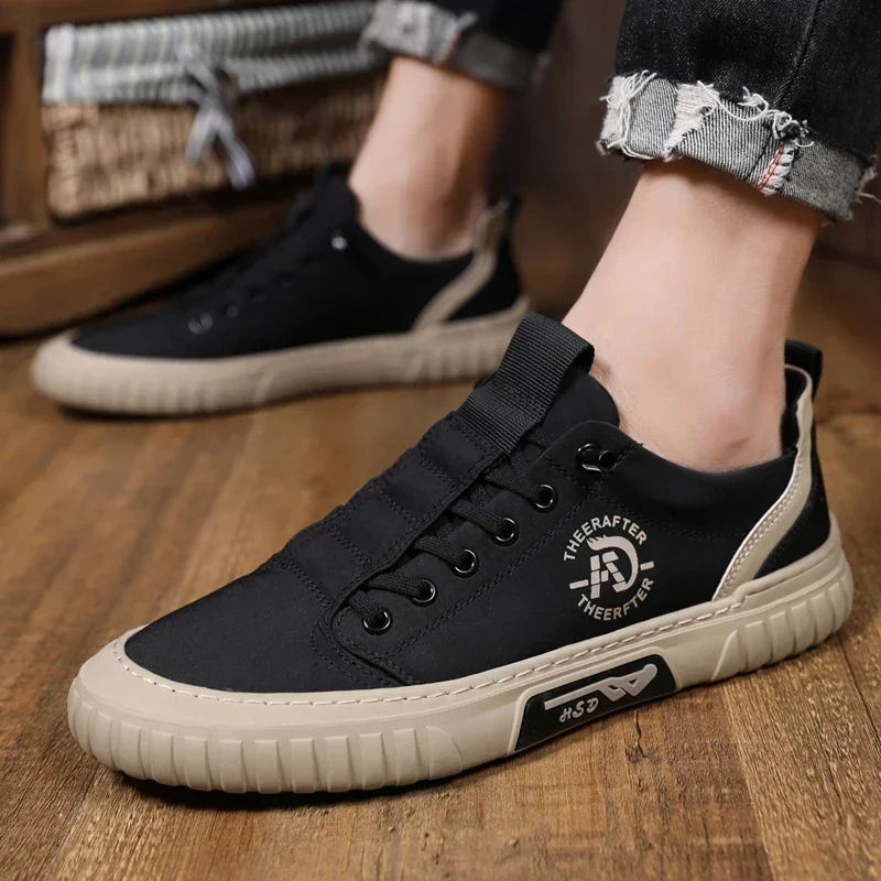 Men Casual Shoes Breathable Ice Silk Canvas Shoes Loafers Sneakers Outdoor Comfort Slip on Flat Vulacnized Shoes Adult Moccasins