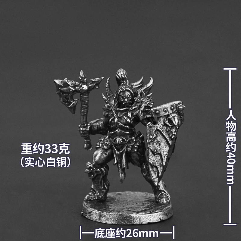 Warcraft Ogres soldats Statue en cuivre blanc Miniature Vintage métal ornements de bureau figurines d'action modèle jouets à collectionner cadeau