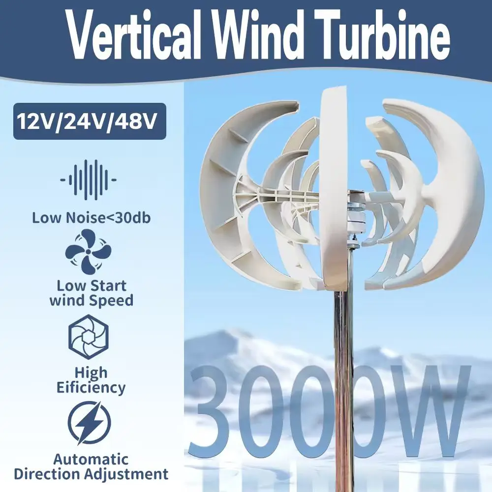 

10kwh/Day Household Wind Energy With Free Charging Controller Yacht Farm Household Farm 220V With Solar Cell System