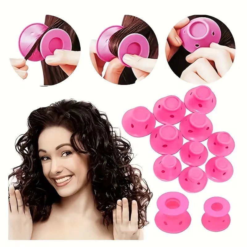 10-piece non-heat hair curlers, suitable for all hair types - non-heat curlers are used for styling and permanent curls