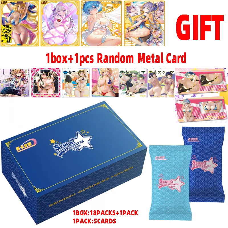 2023 Newest Senpai 5 Goddess Heaven Card Full Set Pack Girl Party Swimsuit Bikini Feast Booster Box Doujin Toys And Hobbies Gift