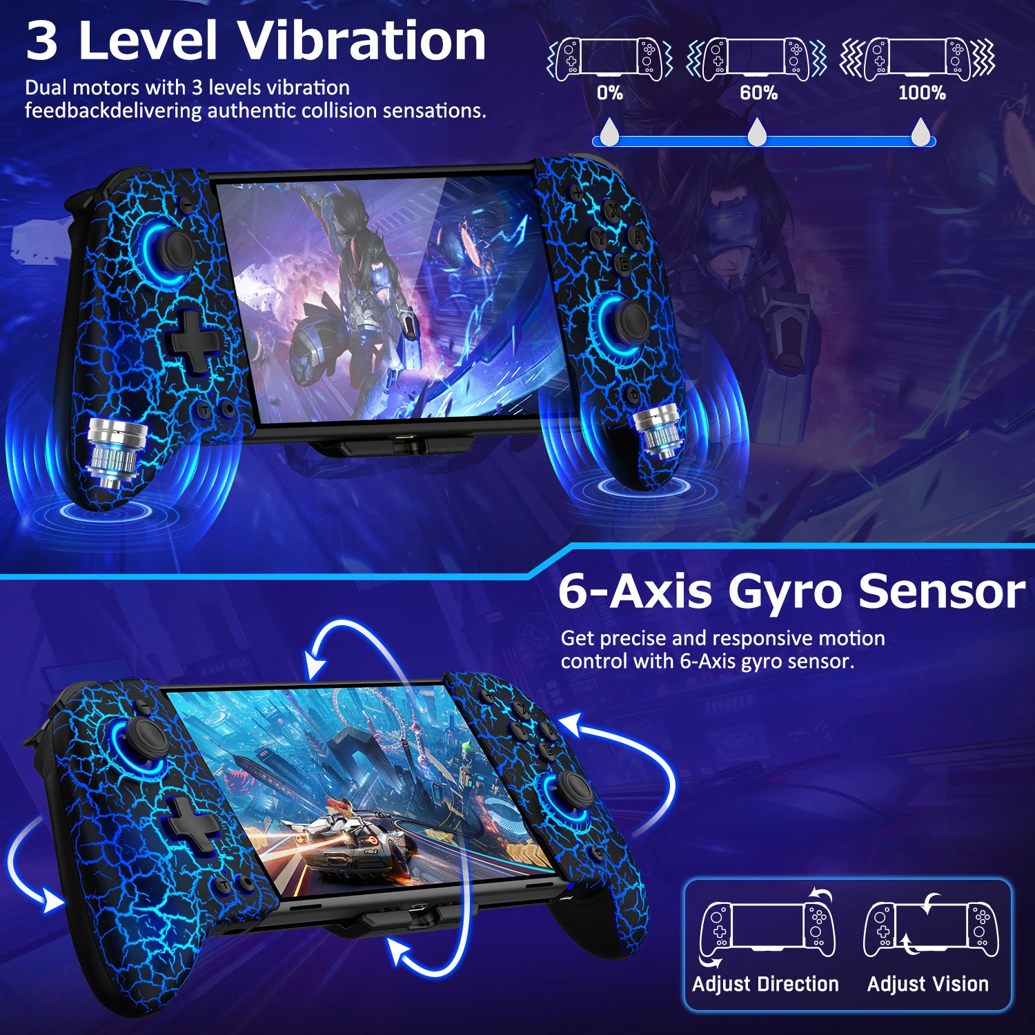 RGB para Nintendo Switch/OLED Switch controlador inalámbrico Pro Joypad de una sola pieza con batería/RGB/Turbo/programación