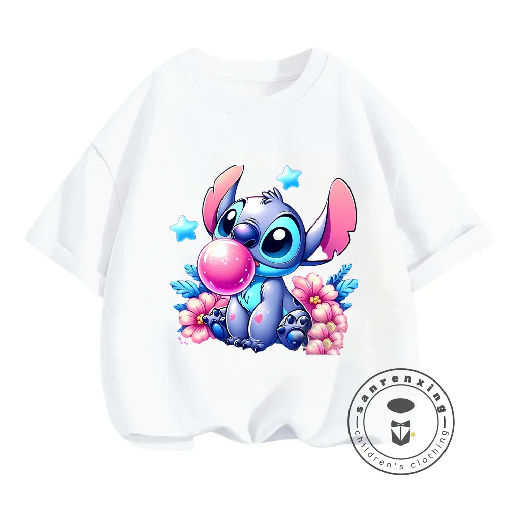 Cute and Trendy Stitch T-Shirts for Summer 2024 Ideal for Boys and Girls Embracing the Hip-Hop Fashion with Soft Cozy Upper Wear