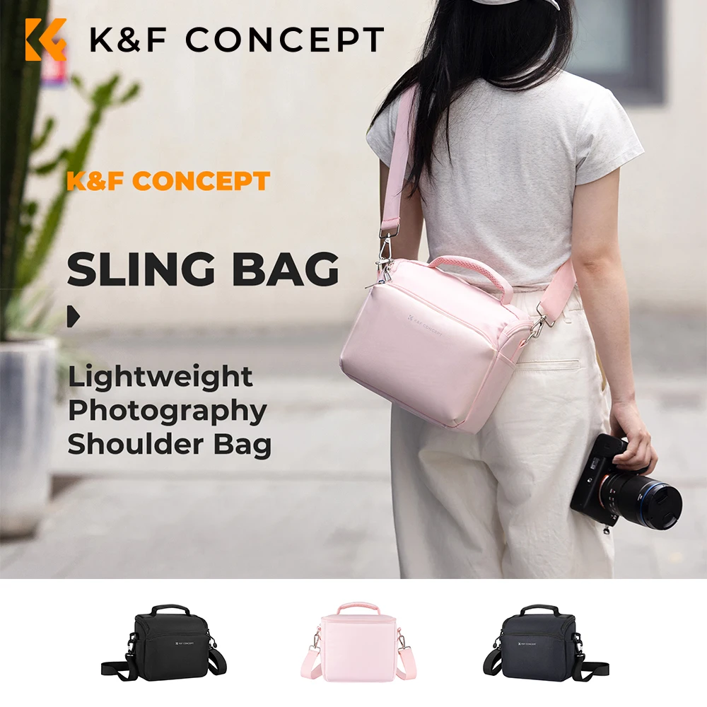 

K&F CONCEPT Camera Shoulder Bag 5L, Shoulder / Crossbody / Handheld 3 Ways to Carry, Lightweight Stylish And Minimalist Design